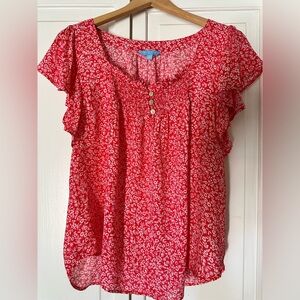 Draper James Henley flutter sleeve blouse